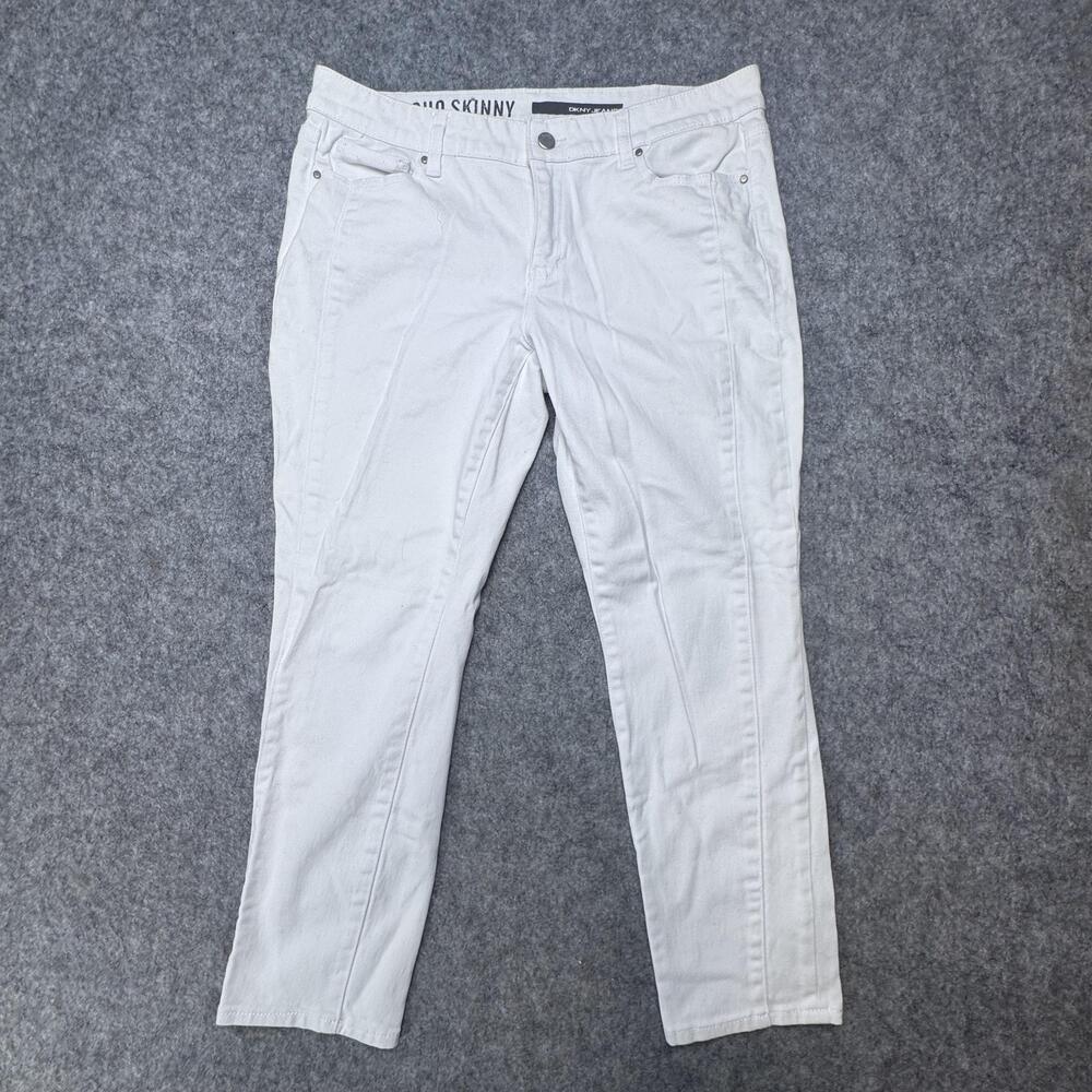 DKNY JEANS Soho Skinny Jeans Womens 12 White Slim Fit 5 Pocket Denim Pants